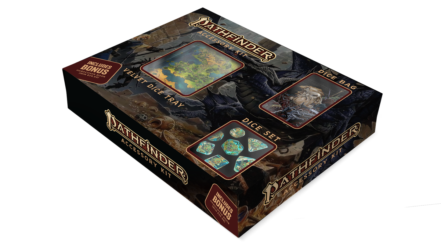Pathfinder Bundle Dice Set/Dice Bag/Dice Tray/Bonus Book