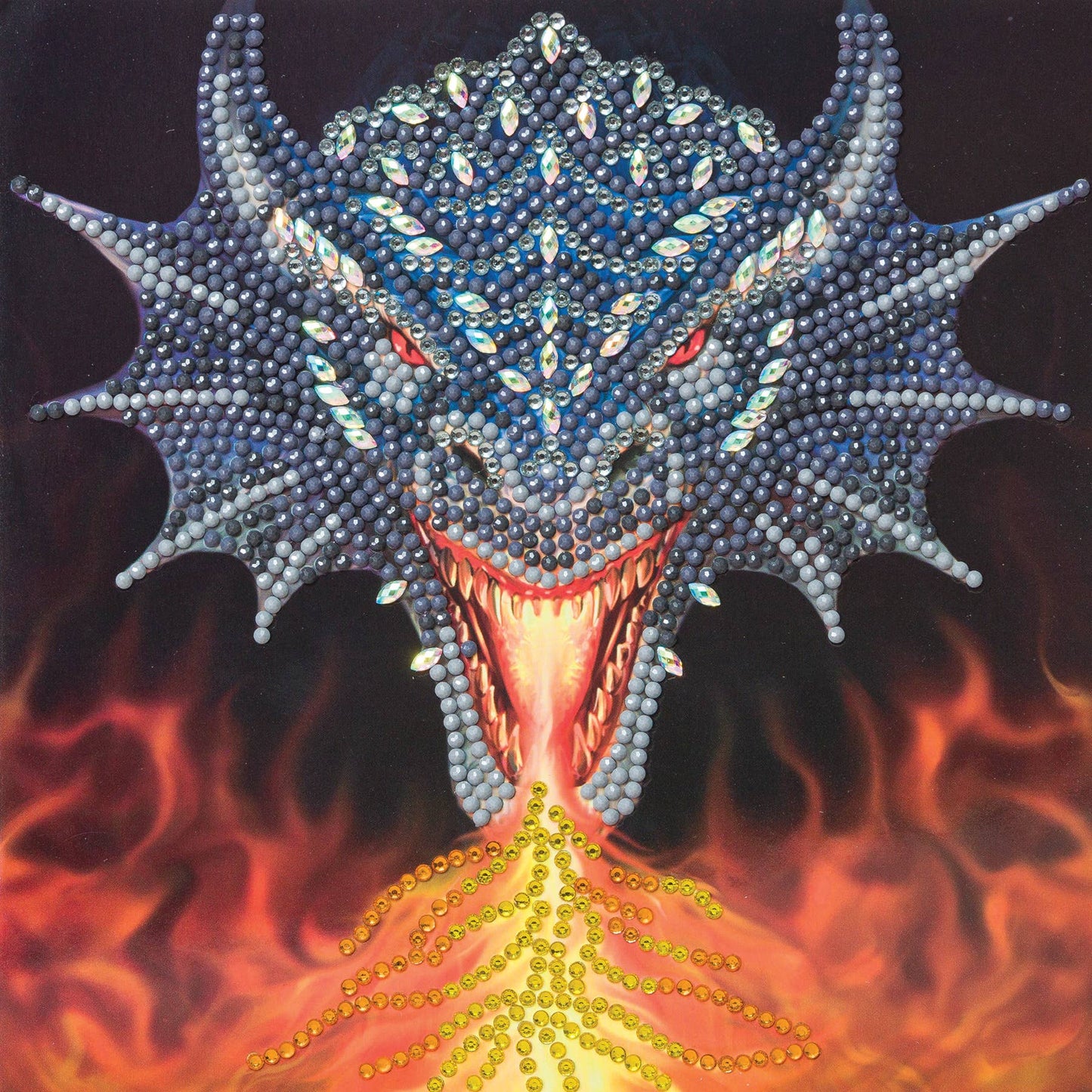 Crystal Art Card Kit: Dragon Fire Head