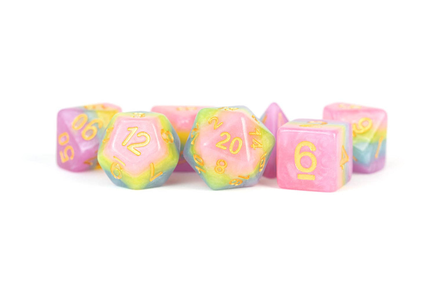 16mm Resin Polyhedral Dice Set - Colorful 18 Colors