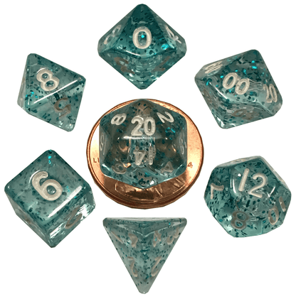 10mm Mini Dice Acrylic Polyhedral Set (24 Options)
