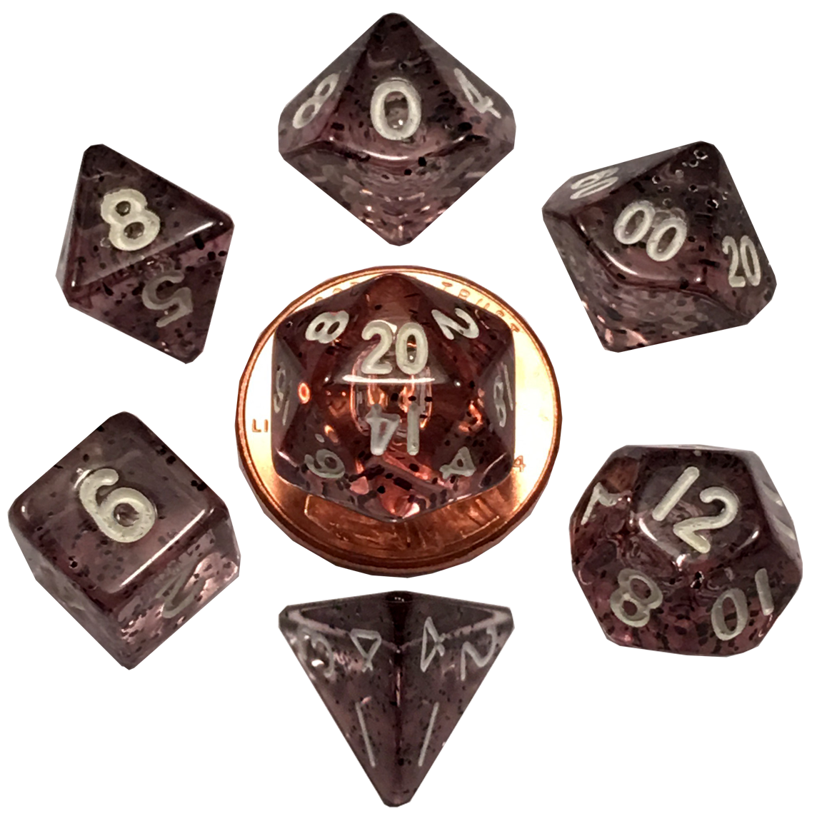 10mm Mini Dice Acrylic Polyhedral Set (24 Options)