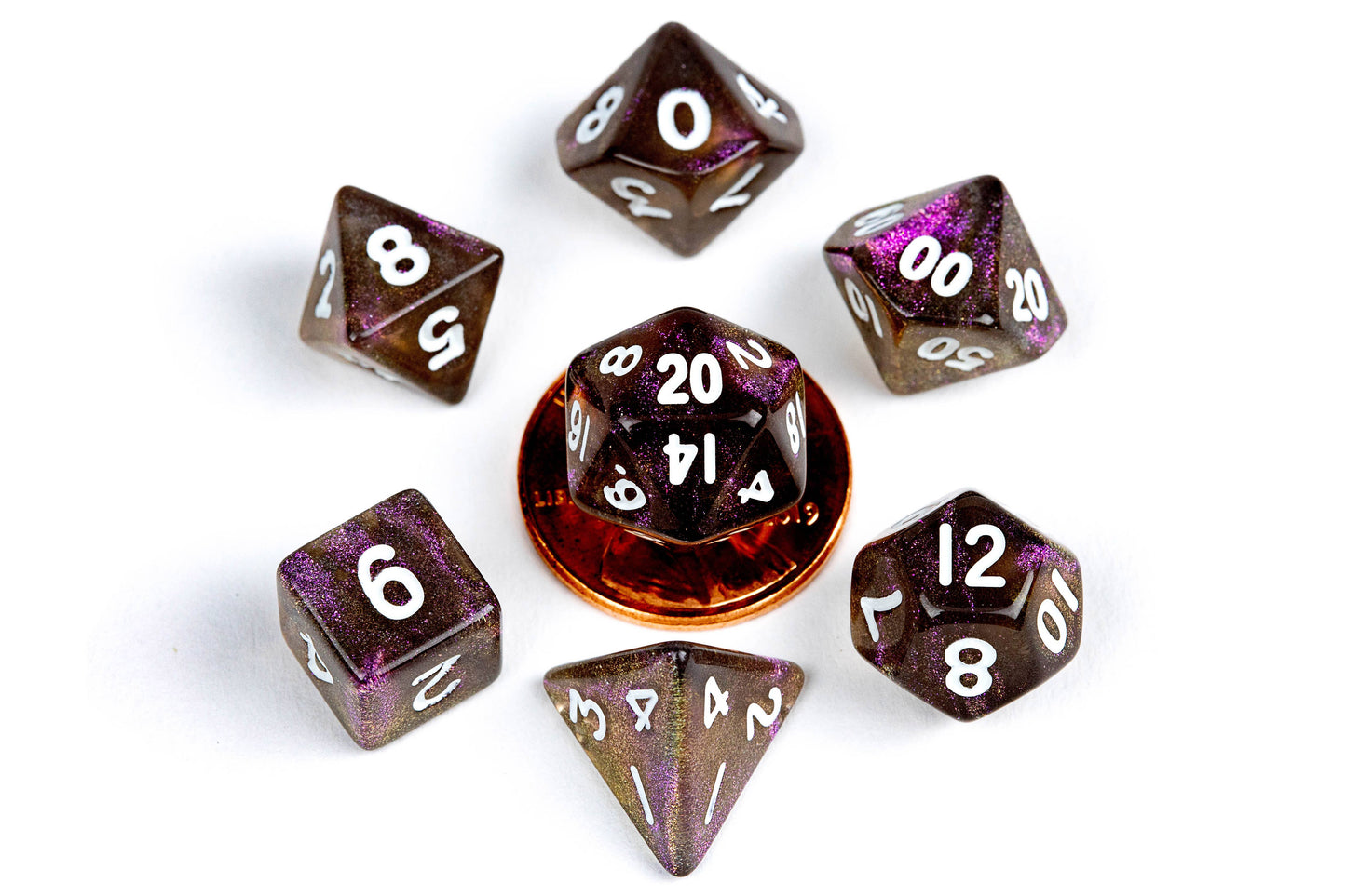 10mm Mini Dice Acrylic Polyhedral Set (24 Options)