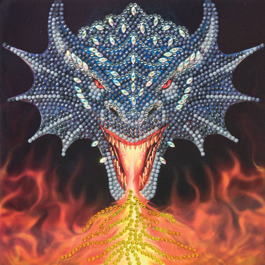 Crystal Art Card Kit: Dragon Fire Head