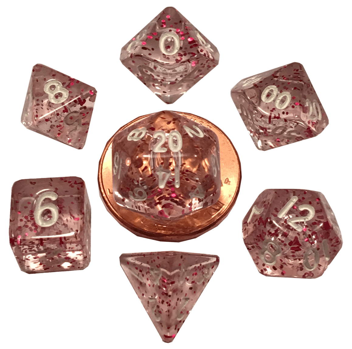 10mm Mini Dice Acrylic Polyhedral Set (24 Options)