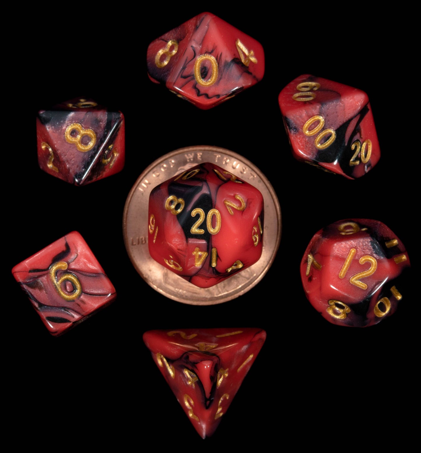 10mm Mini Dice Acrylic Polyhedral Set (24 Options)