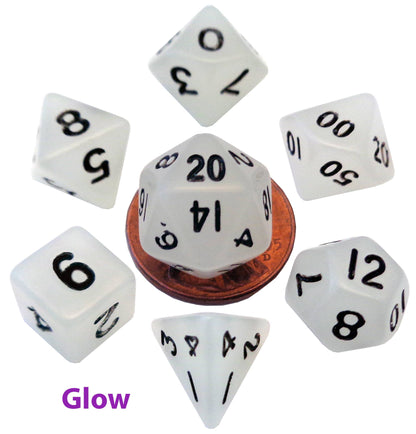 10mm Mini Dice Acrylic Polyhedral Set (24 Options)