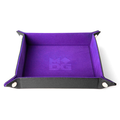 Velvet Folding Dice Tray with Leather Backing (7 Colors)