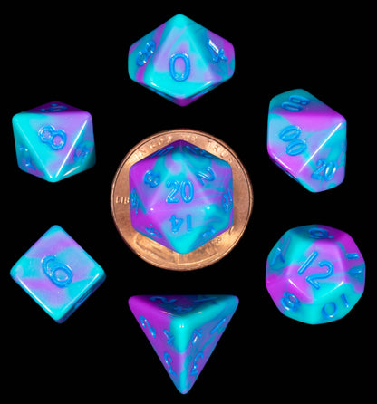 10mm Mini Dice Acrylic Polyhedral Set (24 Options)