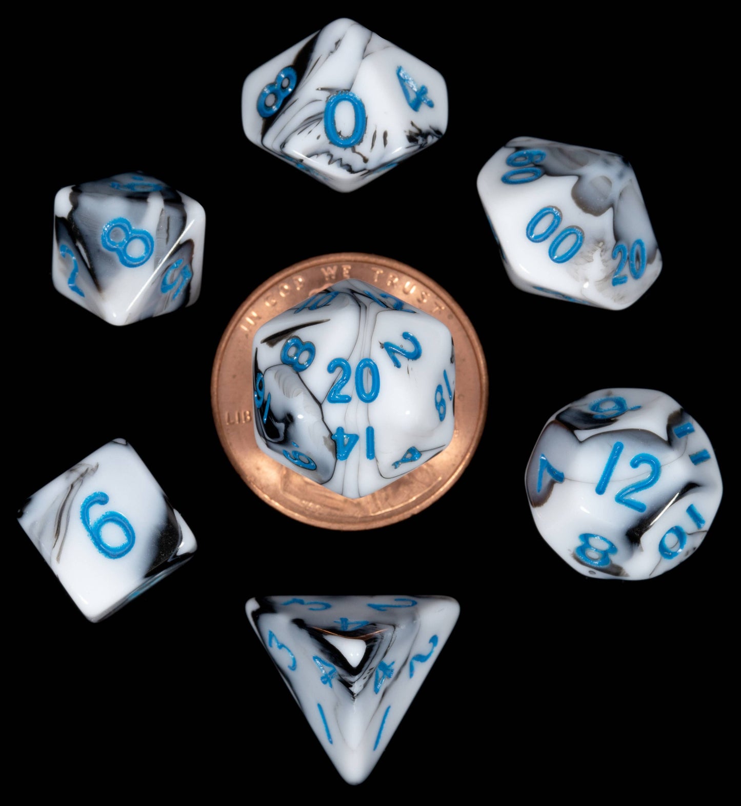 10mm Mini Dice Acrylic Polyhedral Set (24 Options)