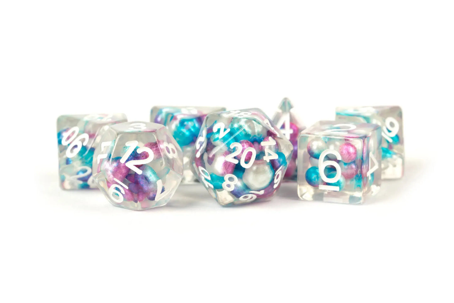 Pearl Dice 16mm Resin Infused Poly Dice set