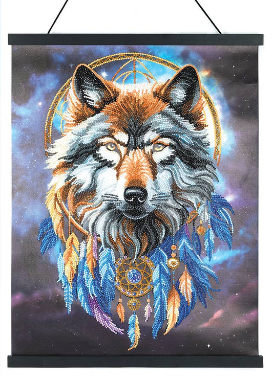 Crystal Art Scroll Kit: Enchanted Wolf